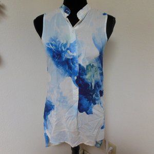 Nanette By Nanette Lepore BlueWhite Watercolor Top